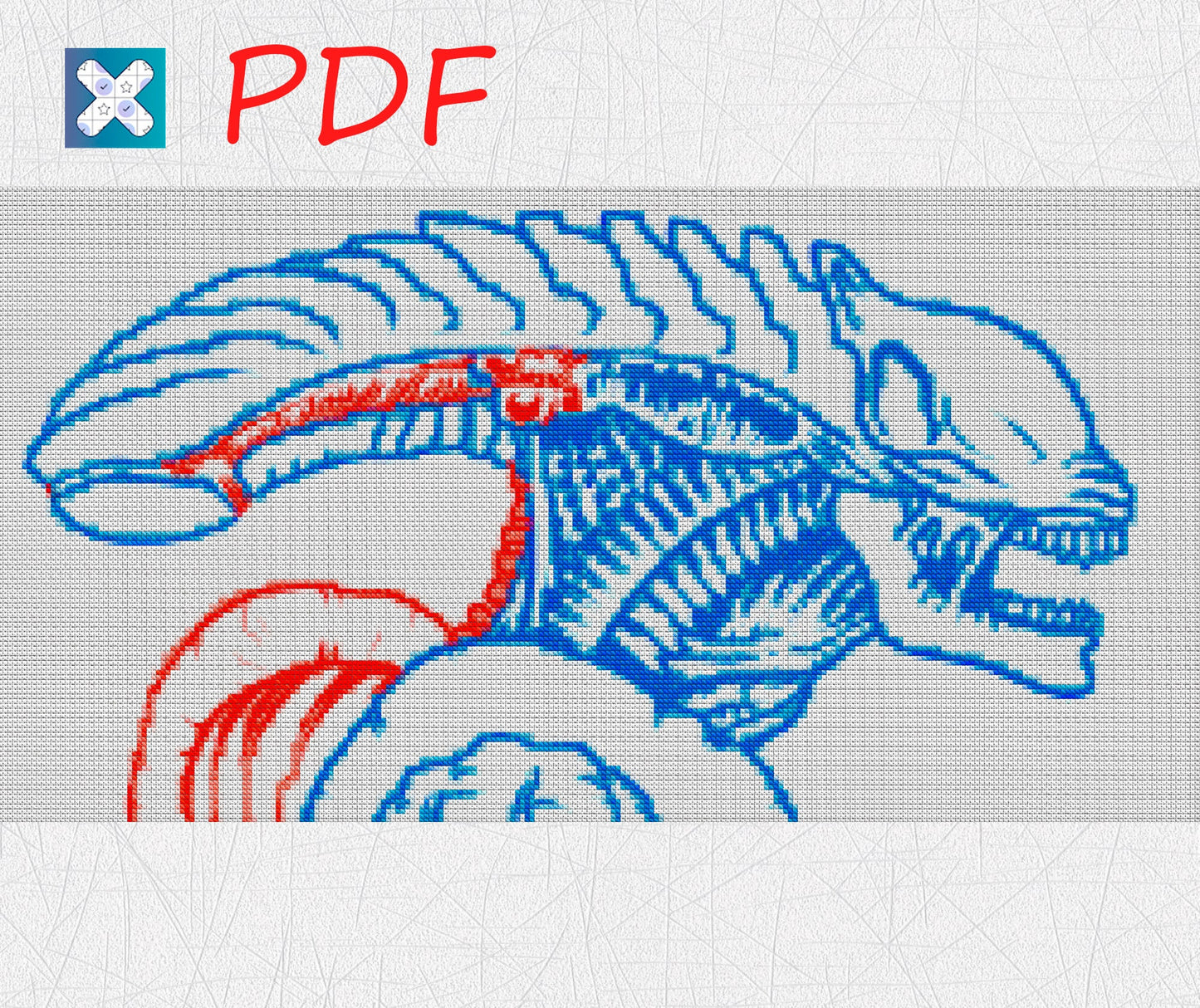 Alien cross stitch pattern Xenomorph Alien embroidery Aliens Scary Movie Fan Designs PDF