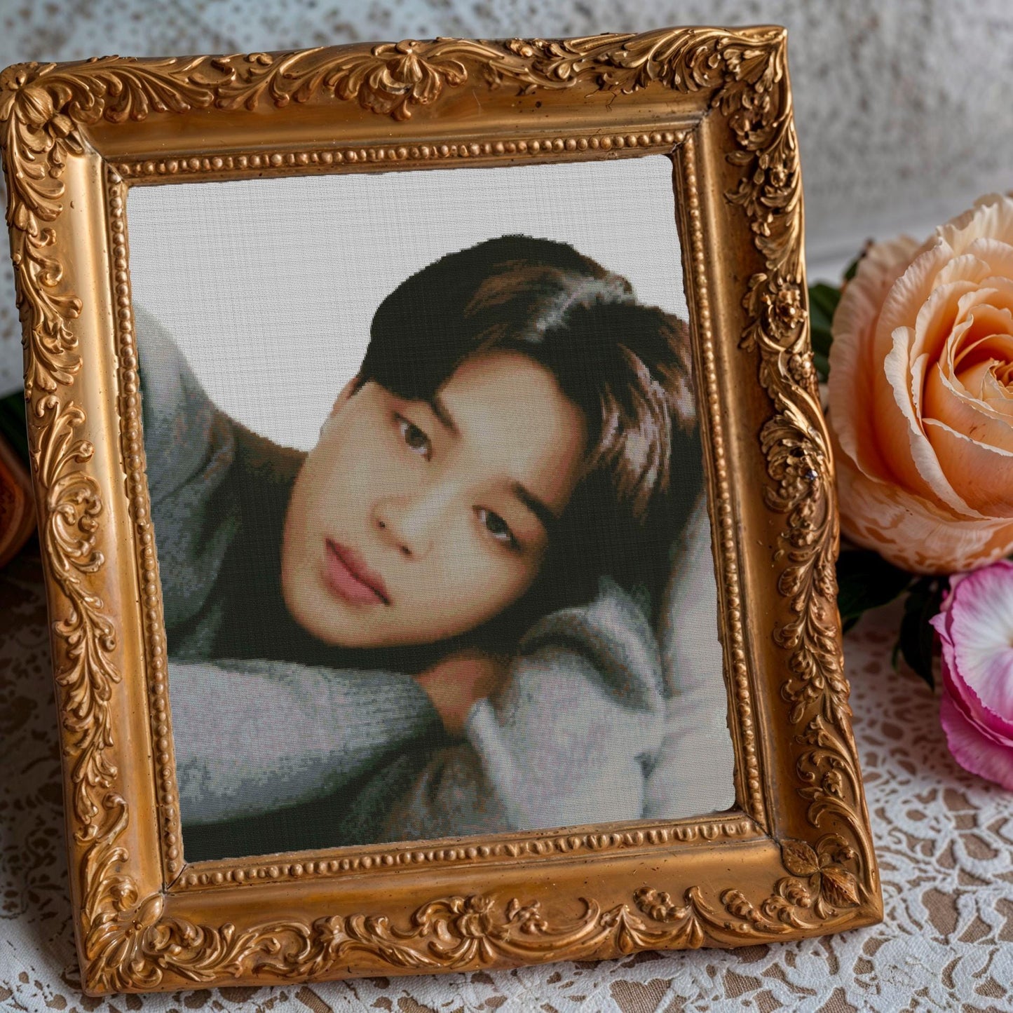 BTS Bangtan Boys Cross Stitch Pattern - Jimin Embroidery PDF - Easy Korean Band Design for Beginners