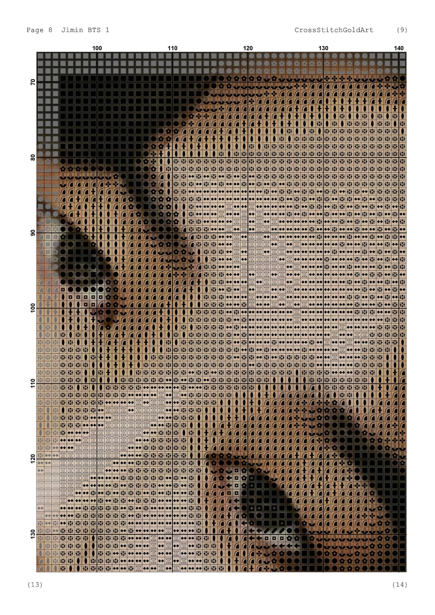 BTS Bangtan Boys Cross Stitch Pattern - Jimin Embroidery PDF - Easy Korean Band Design for Beginners