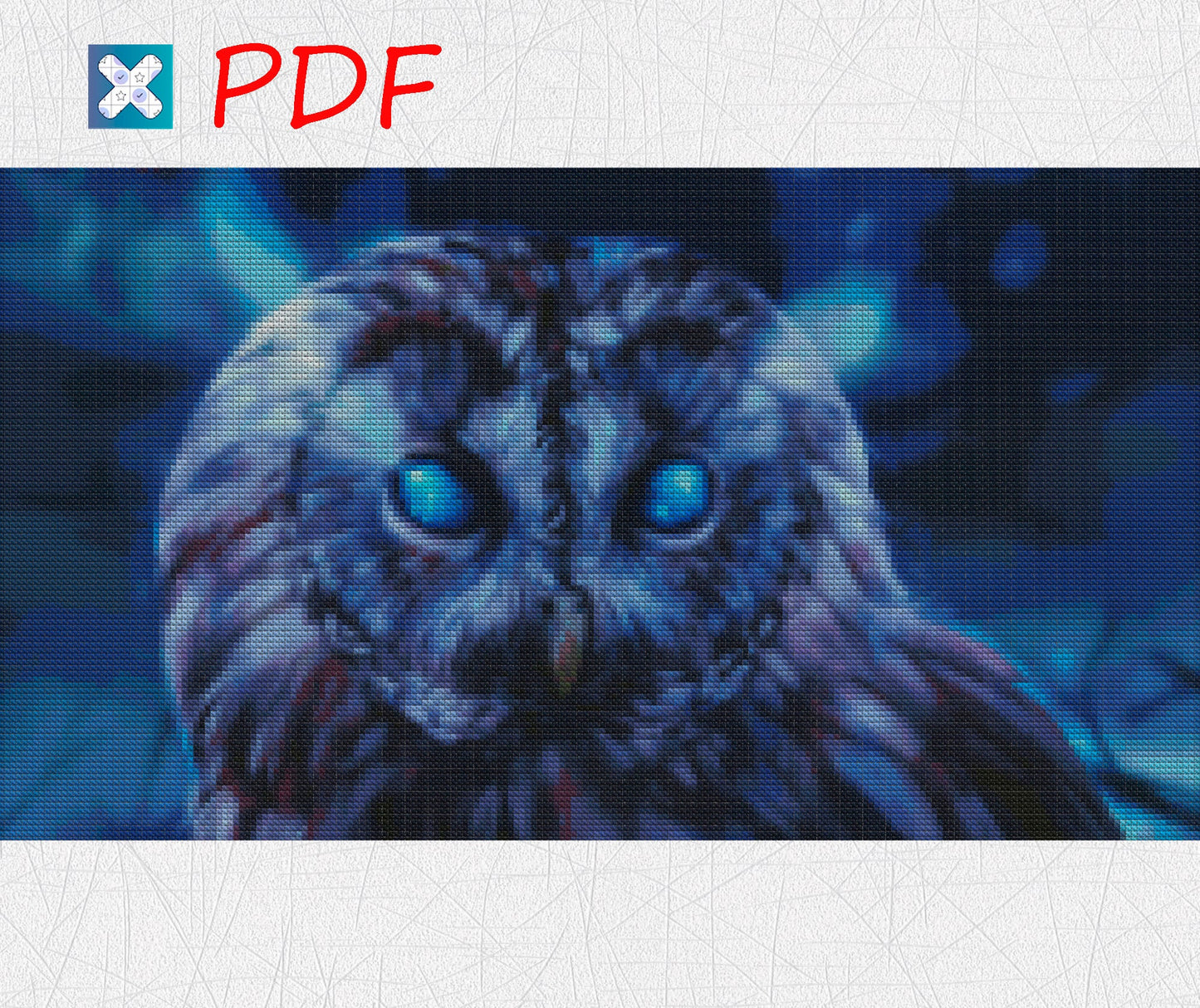 Woodland Owl Embroidery & Cross Stitch Pattern PDF - Mystical Bird Needlework Design for Nature Lovers