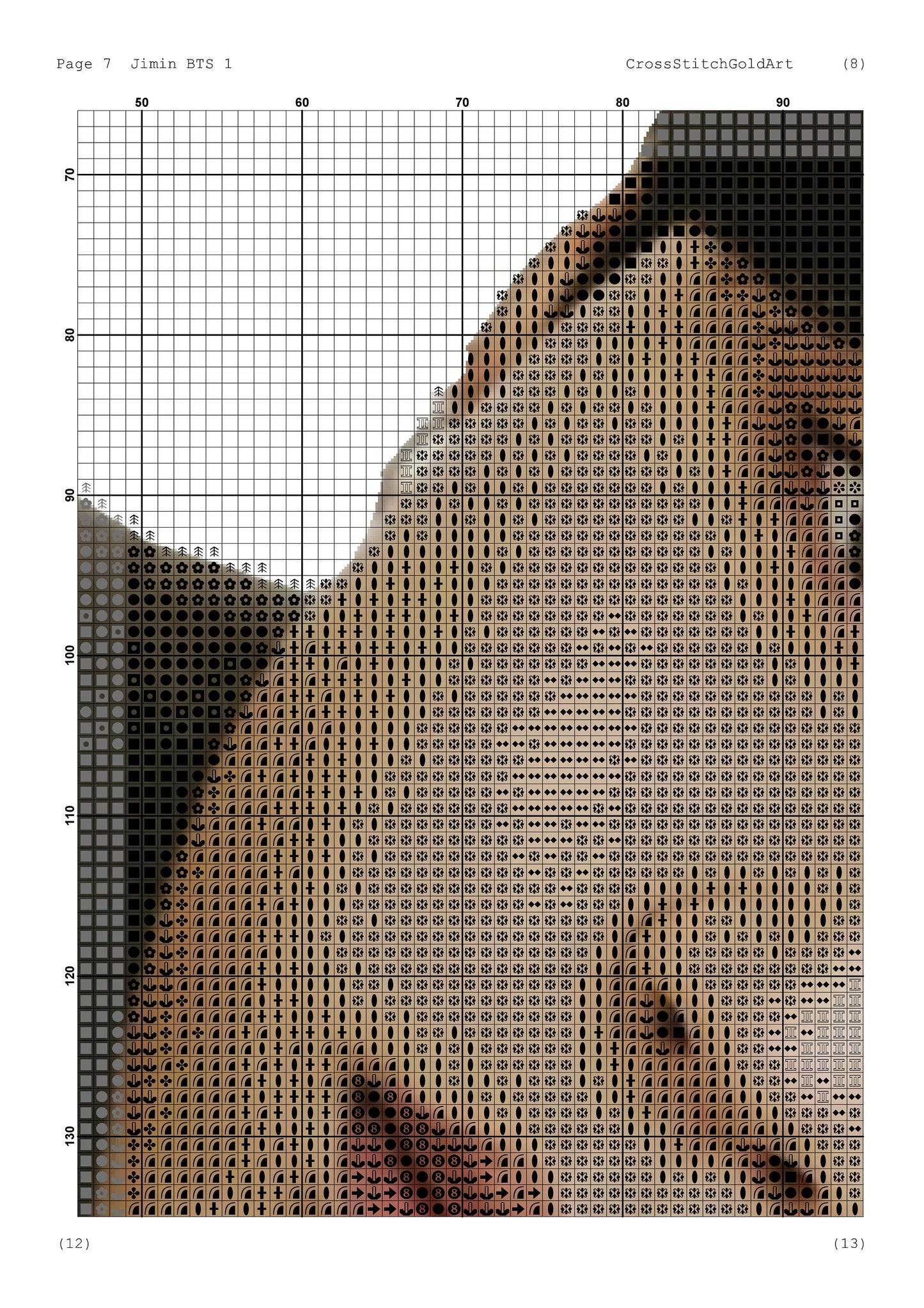 BTS Bangtan Boys Cross Stitch Pattern - Jimin Embroidery PDF - Easy Korean Band Design for Beginners