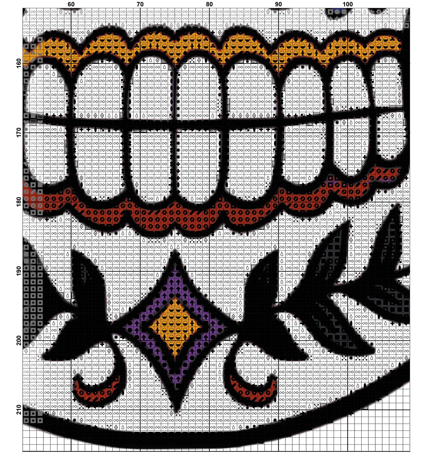 Mexican skull cross stitch pattern Skeleton cross stitch pattern Skeleton embroidery pattern PDF
