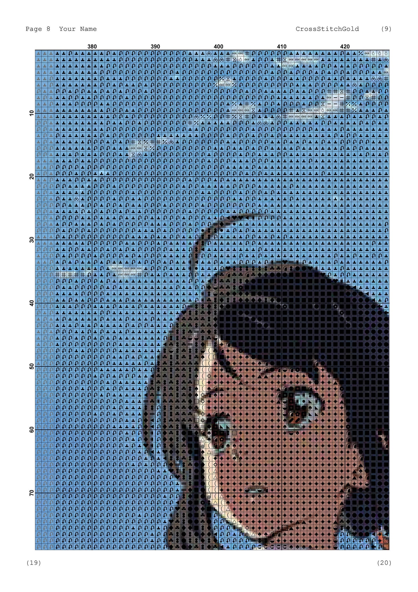 Anime Lovers' Cross Stitch Pattern: Japanese-Inspired Embroidery Design PDF - Modern Aesthetic