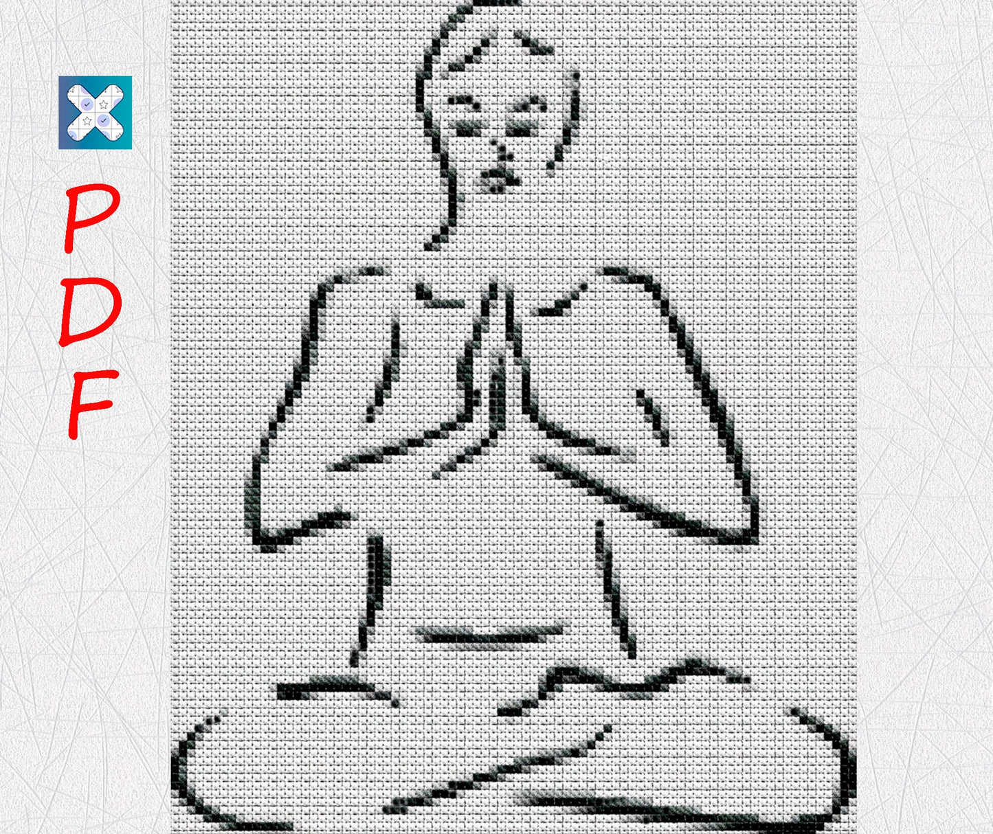 Beginner-Friendly Yoga & Meditation Cross Stitch Pattern: Relaxing Embroidery Design PDF