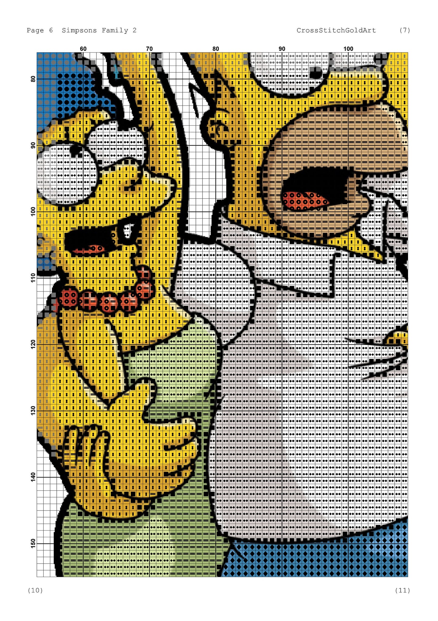Simpson Family Funny Cross Stitch Pattern: Beginner-Friendly Cartoon Embroidery PDF for TV Fans