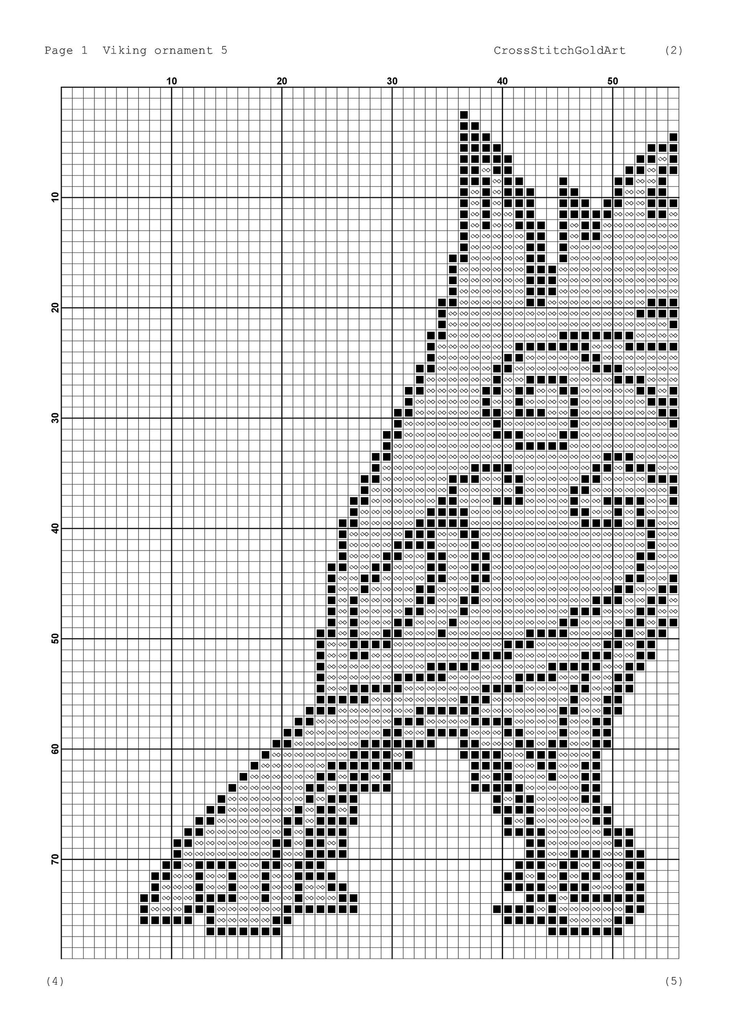 Norse Viking Celtic Cross Stitch Pattern: Printable Ornament Embroidery PDF for Beginners