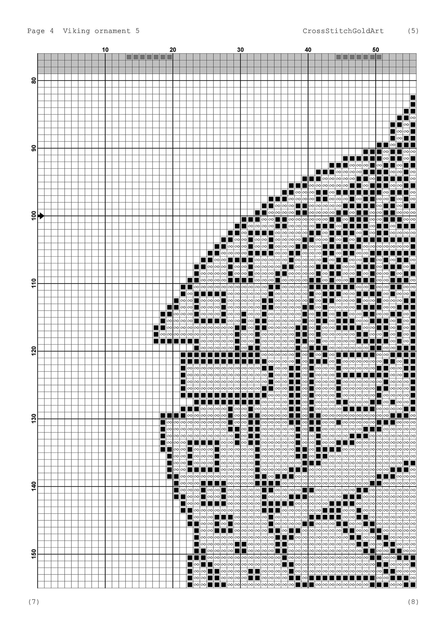 Norse Viking Celtic Cross Stitch Pattern: Printable Ornament Embroidery PDF for Beginners