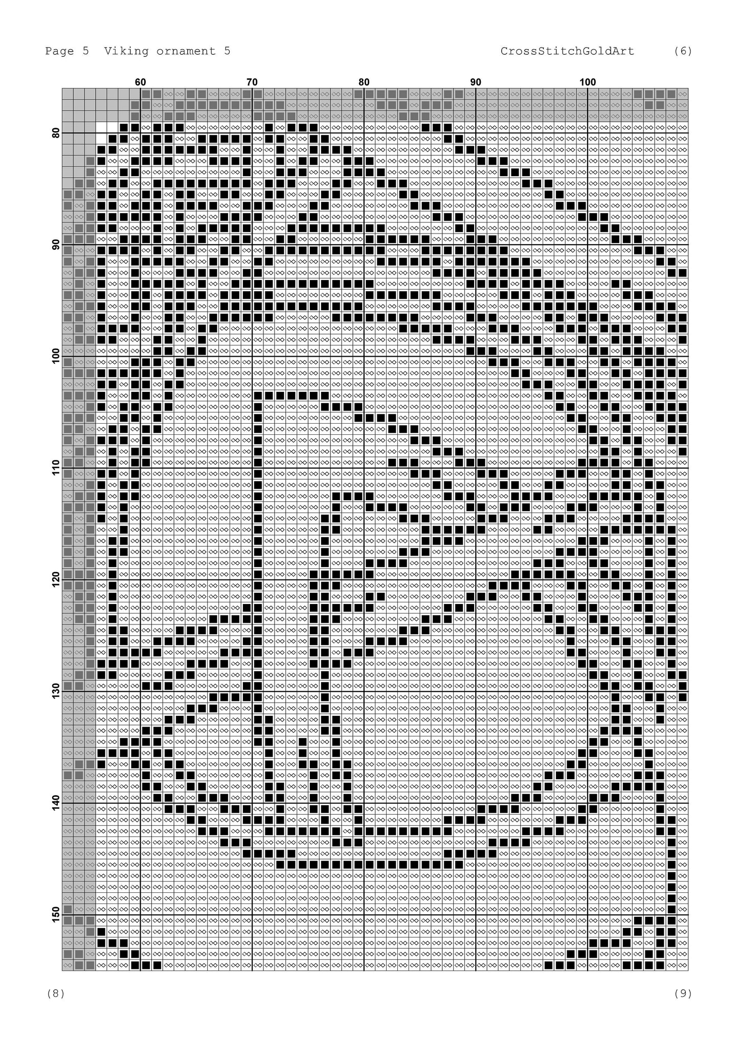 Norse Viking Celtic Cross Stitch Pattern: Printable Ornament Embroidery PDF for Beginners
