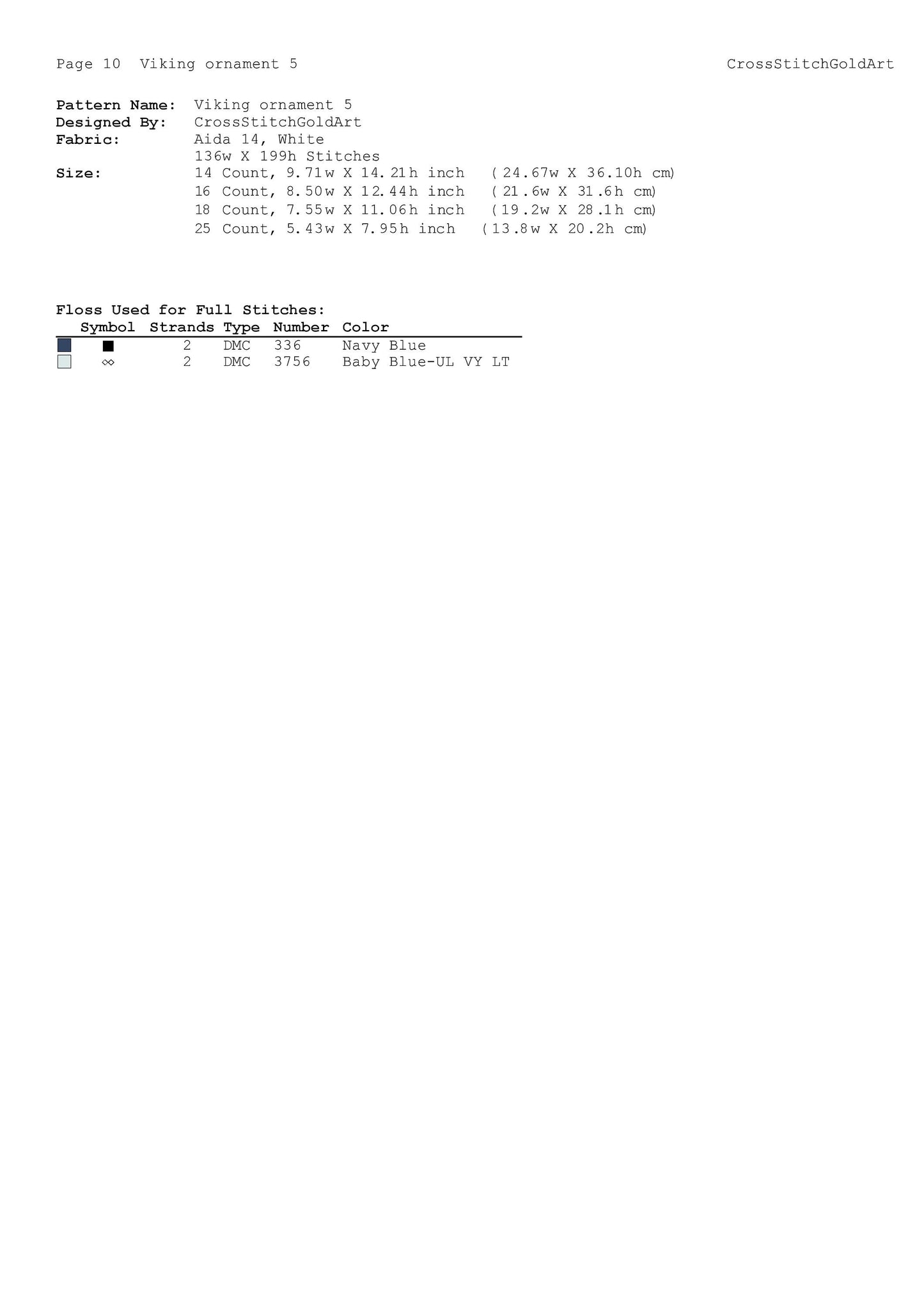 Norse Viking Celtic Cross Stitch Pattern: Printable Ornament Embroidery PDF for Beginners