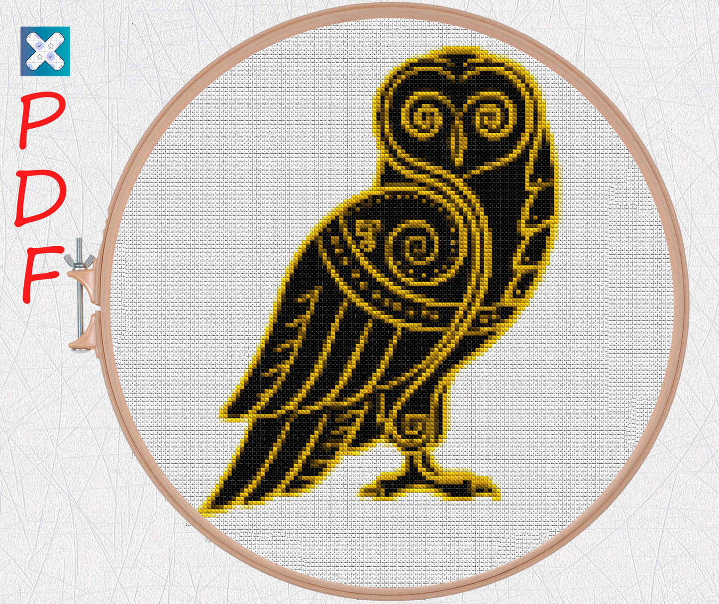 Beginner-Friendly Woodland Owl Cross Stitch Pattern: Viking-Inspired Embroidery PDF for Nature Lovers