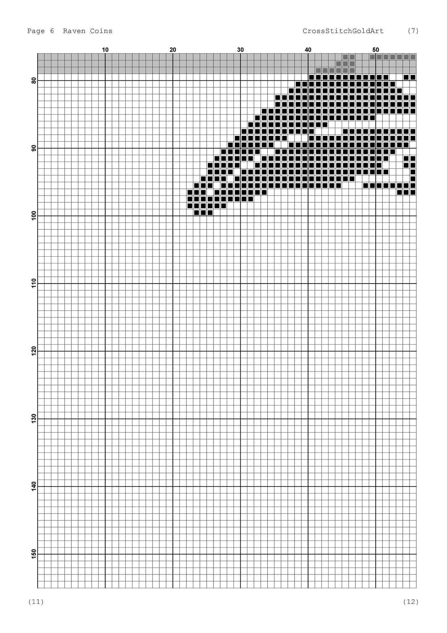 Viking Crow Cross Stitch Pattern: Printable PDF for Beginners, Norse Embroidery X-Stitch Design