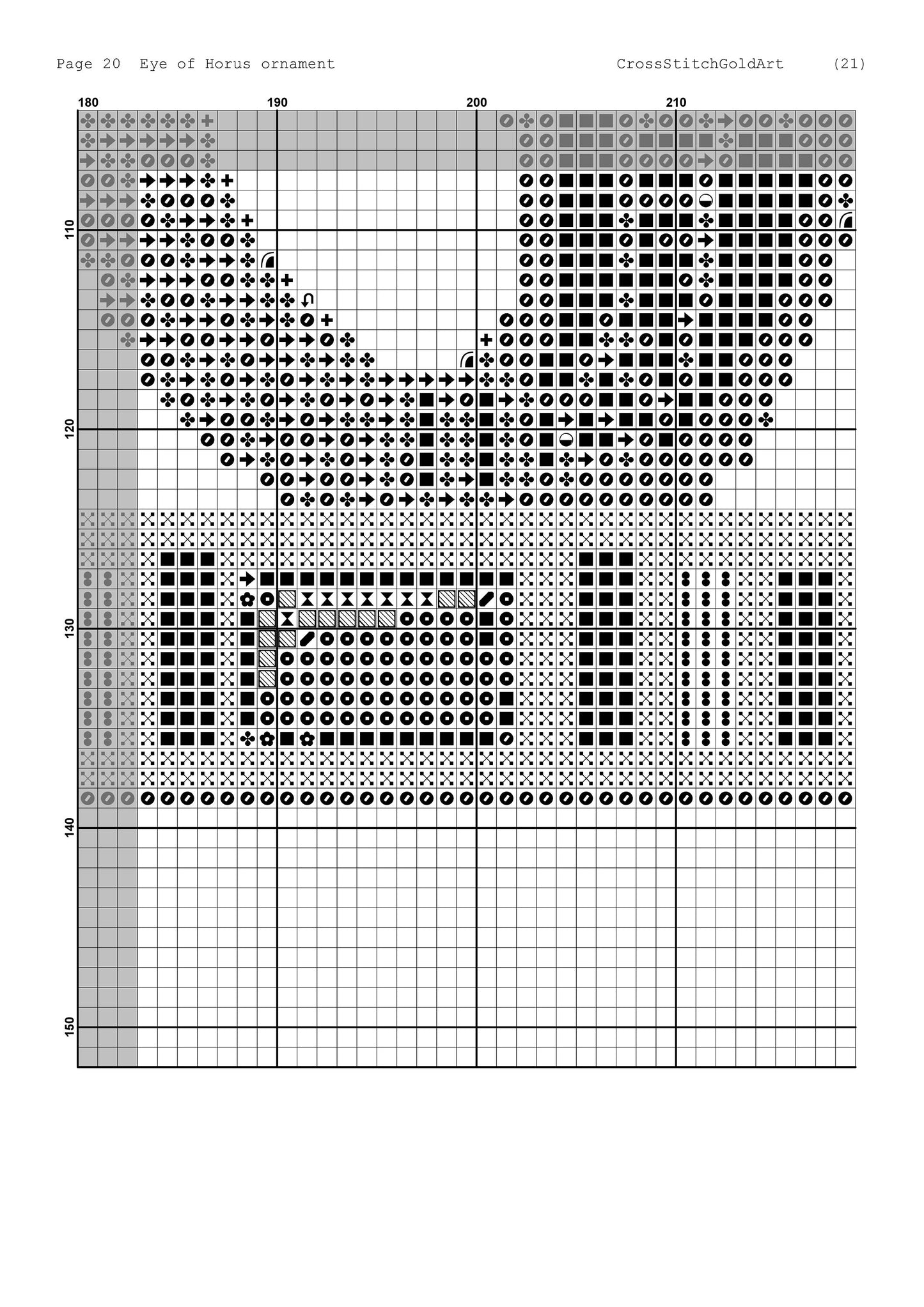 Eye of Horus Egyptian Cross Stitch Pattern: Ancient God Embroidery Design for Beginners and Experts