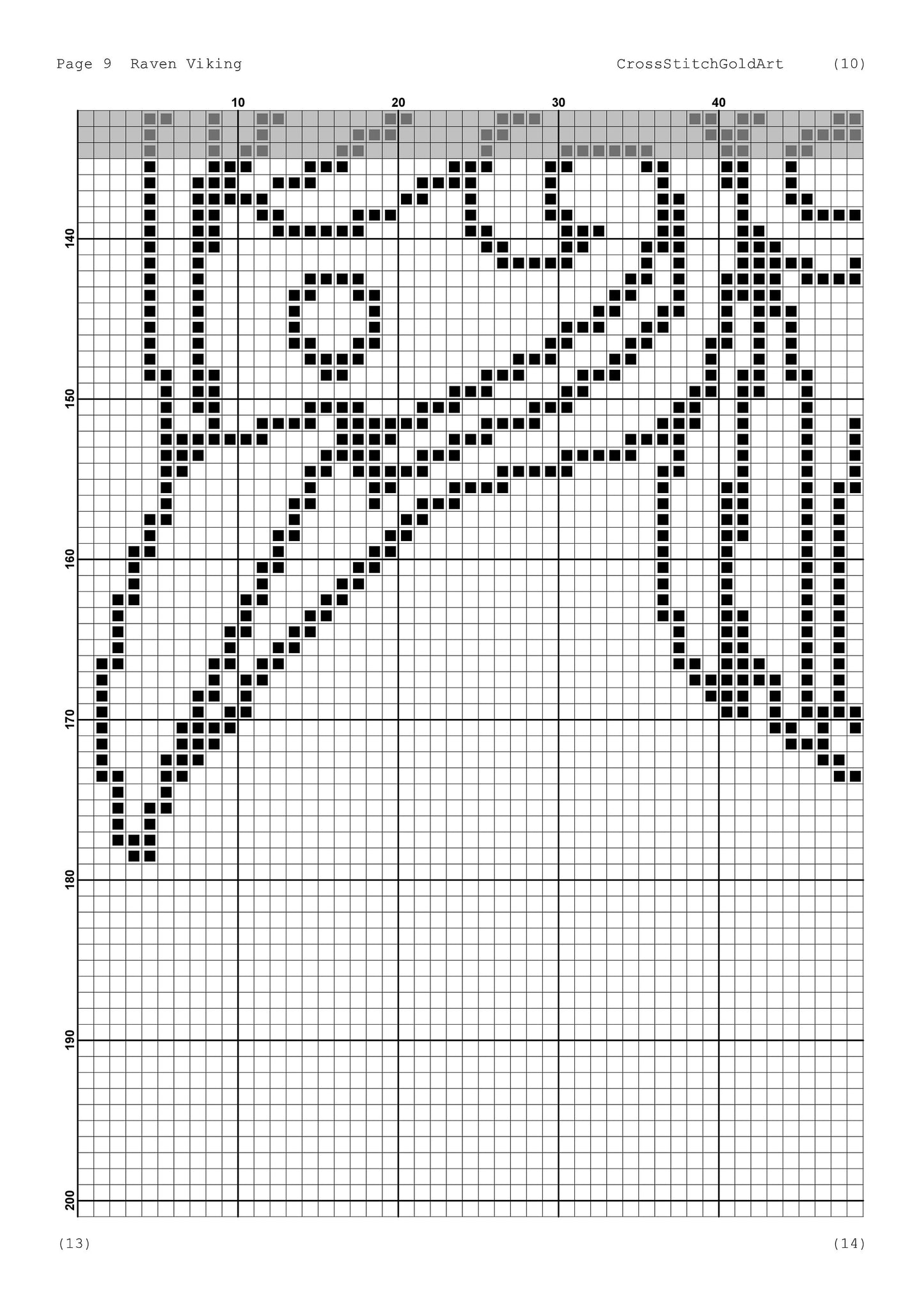 Viking Crow Embroidery Pattern: Norse Raven X-Stitch for Beginners, Printable PDF Celtic Ornament