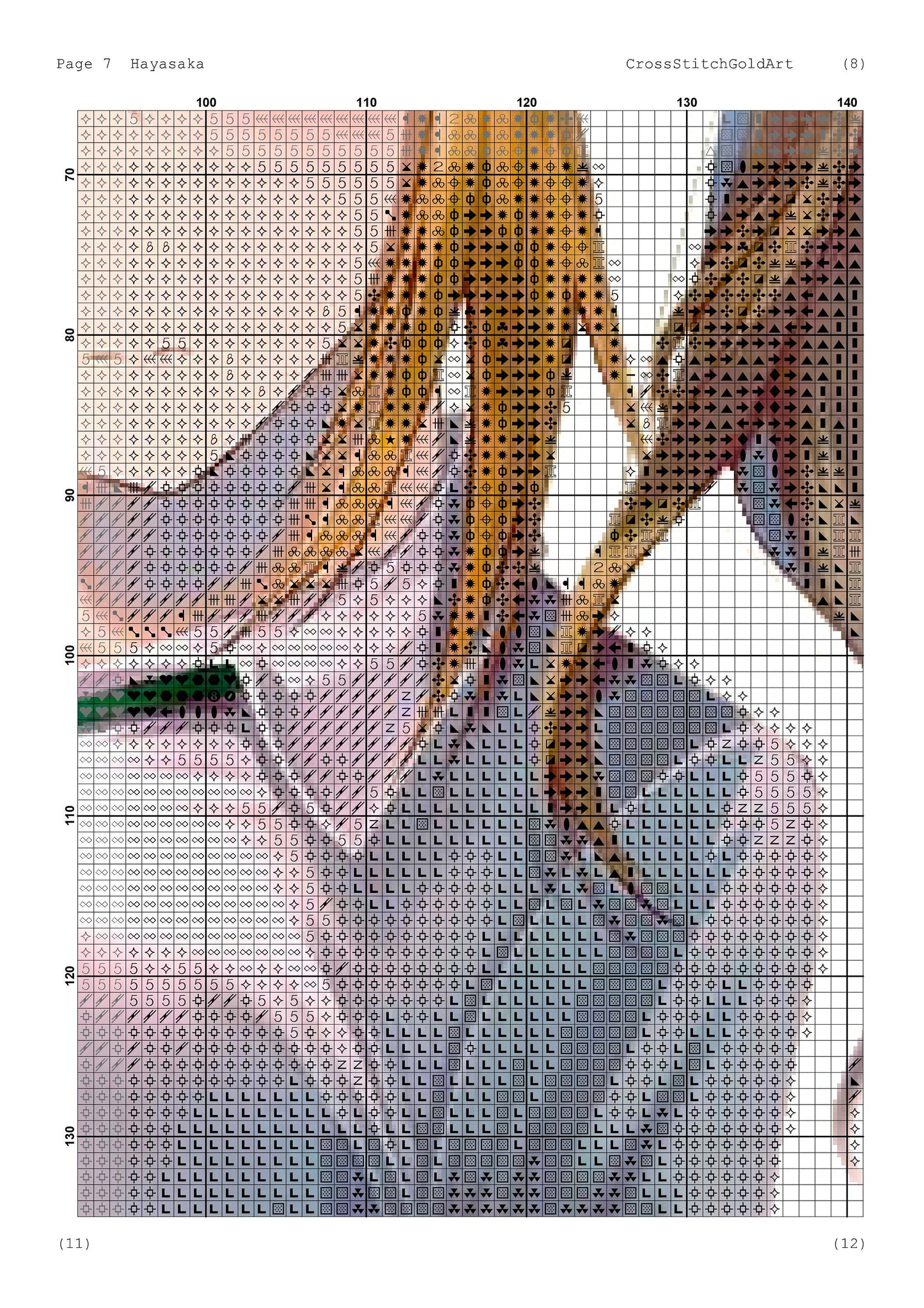 Cute Anime Embroidery Pattern: Japanese-Inspired Cross Stitch PDF Design for Modern Aesthetic Crafters