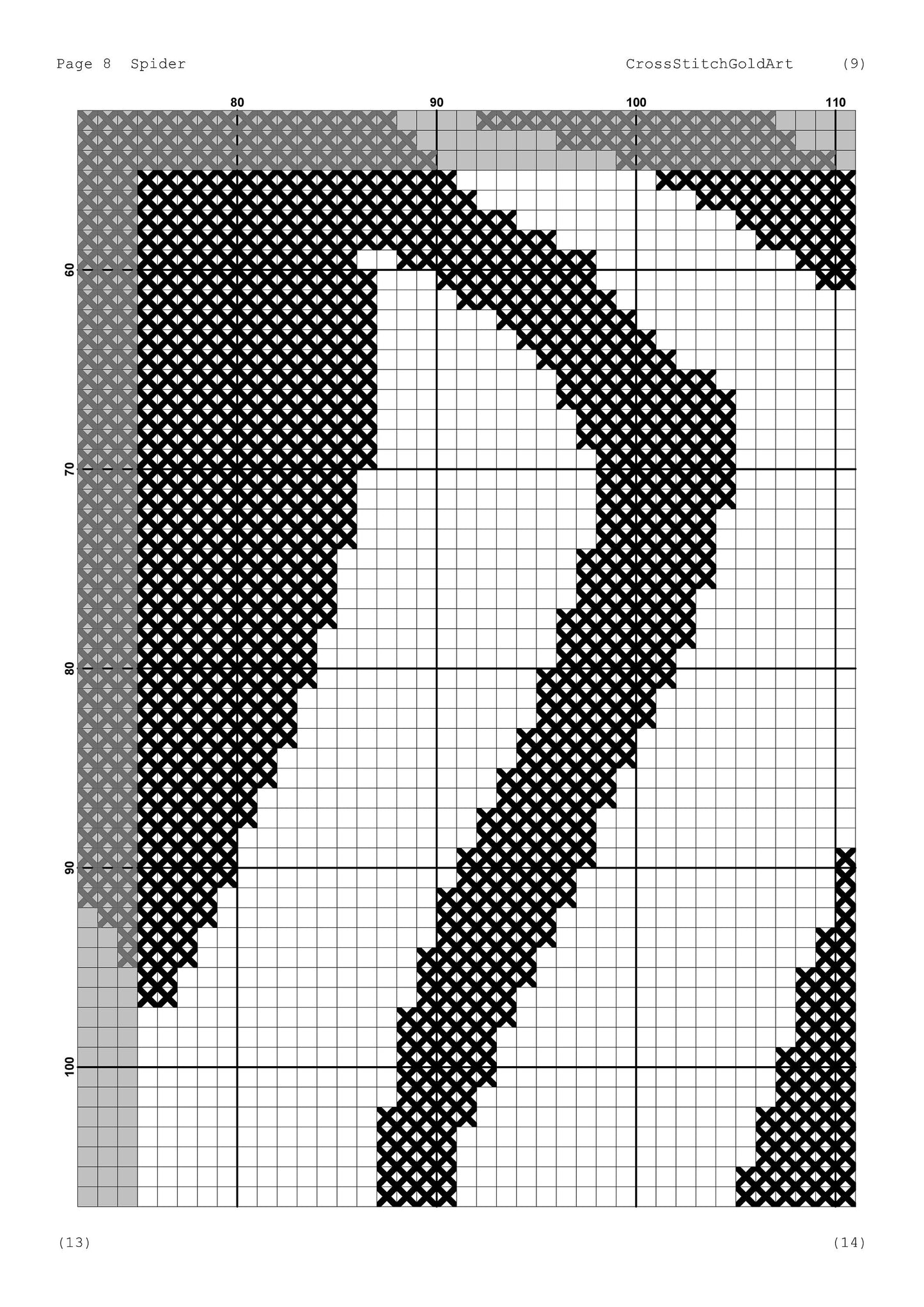 Mystical Spider Ornament Cross Stitch Pattern - Insect Embroidery Chart for Beginners (PDF Download)