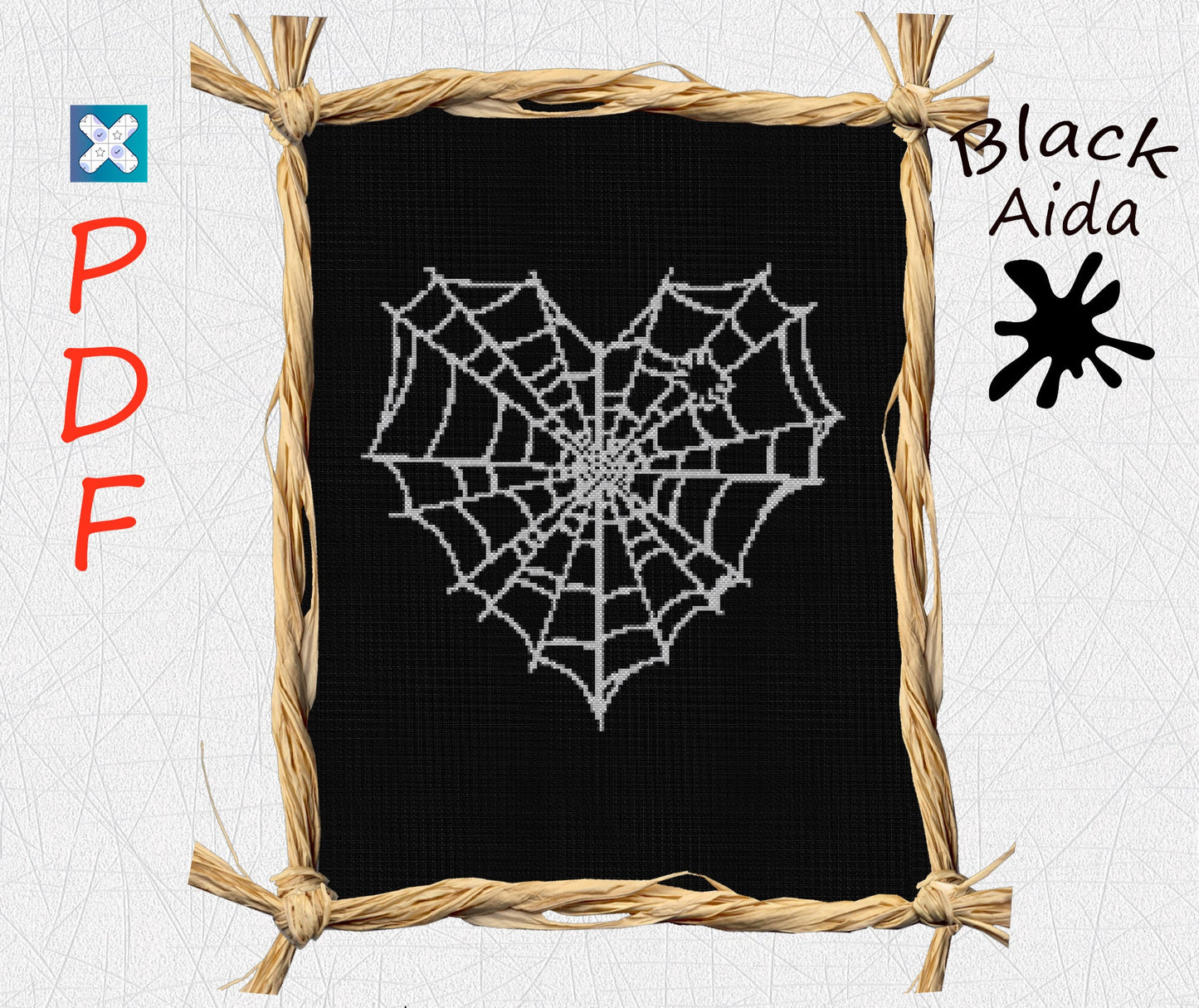 Beginner-Friendly Spider Web Cross Stitch Pattern: Easy Embroidery Design for Halloween Decor