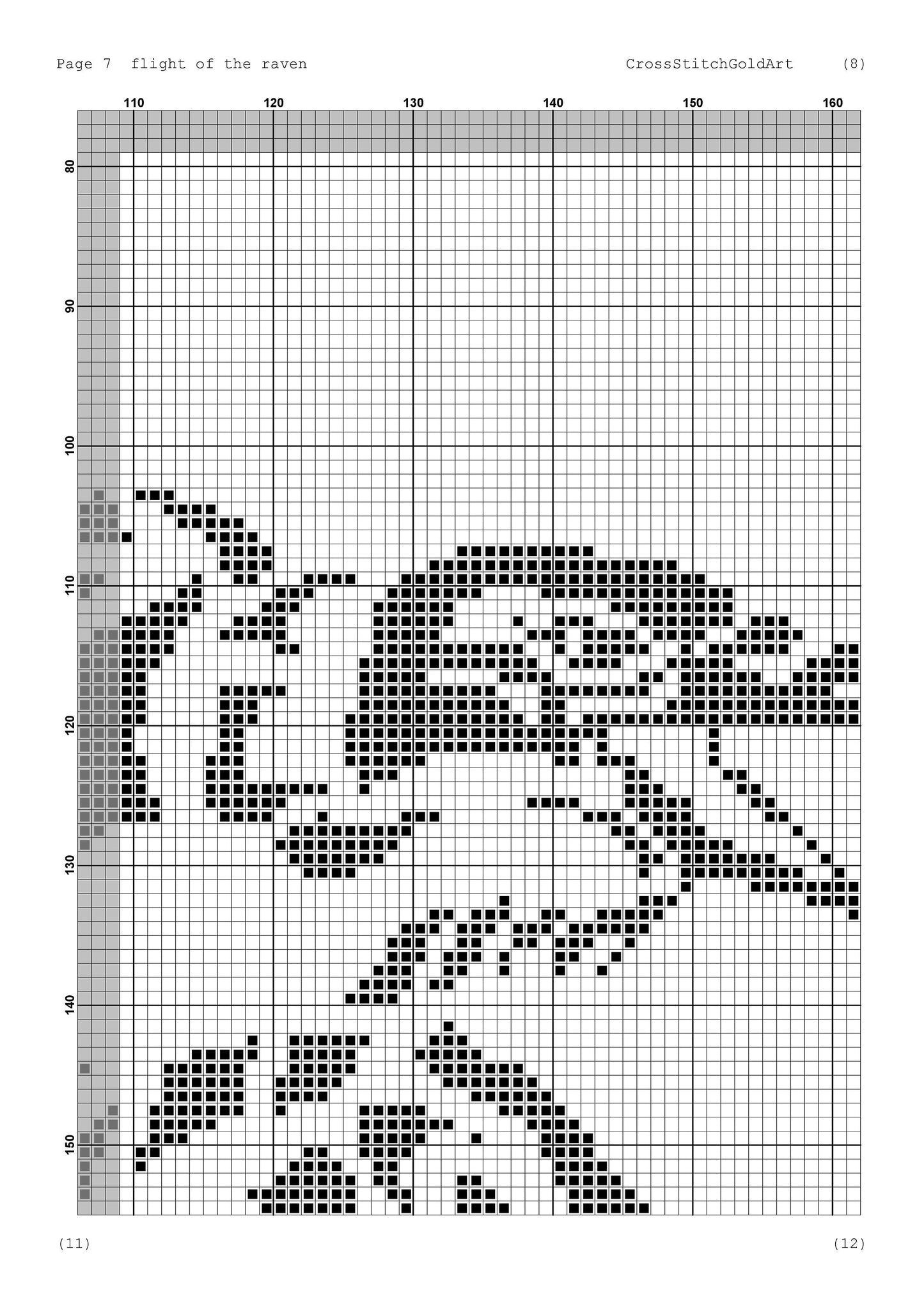 Viking Raven Flight Cross Stitch Pattern: Norse Crow Embroidery PDF for Beginners