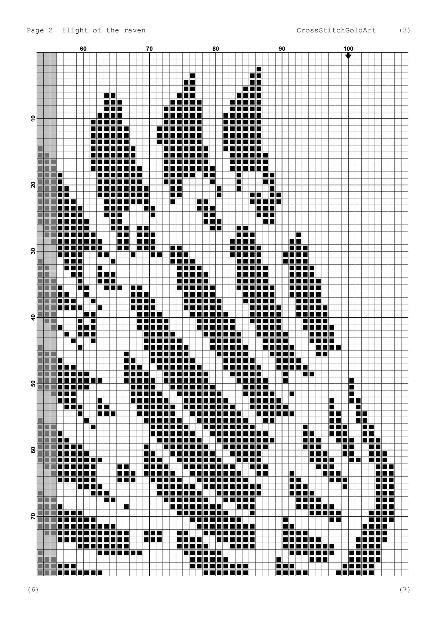 Viking Raven Flight Cross Stitch Pattern: Norse Crow Embroidery PDF for Beginners
