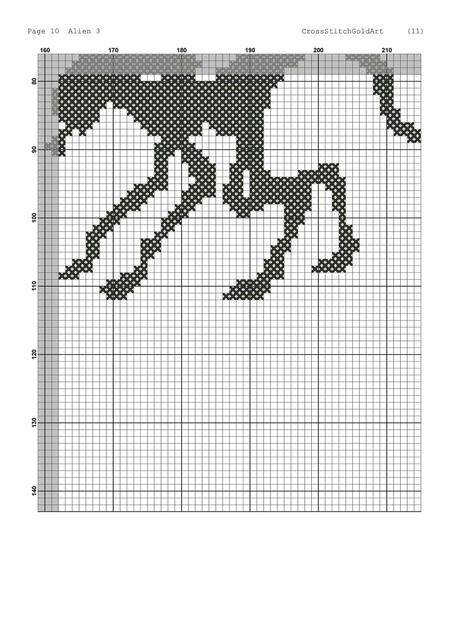 Alien cross stitch pattern for beginners Xenomorph Alien embroidery Aliens Scary Movie Fan Designs PDF
