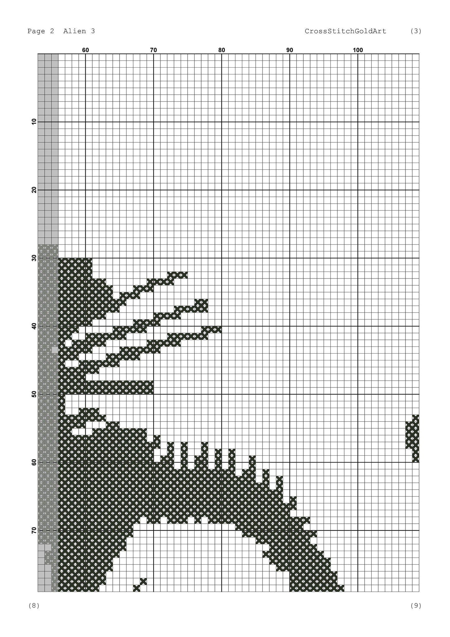 Alien cross stitch pattern for beginners Xenomorph Alien embroidery Aliens Scary Movie Fan Designs PDF