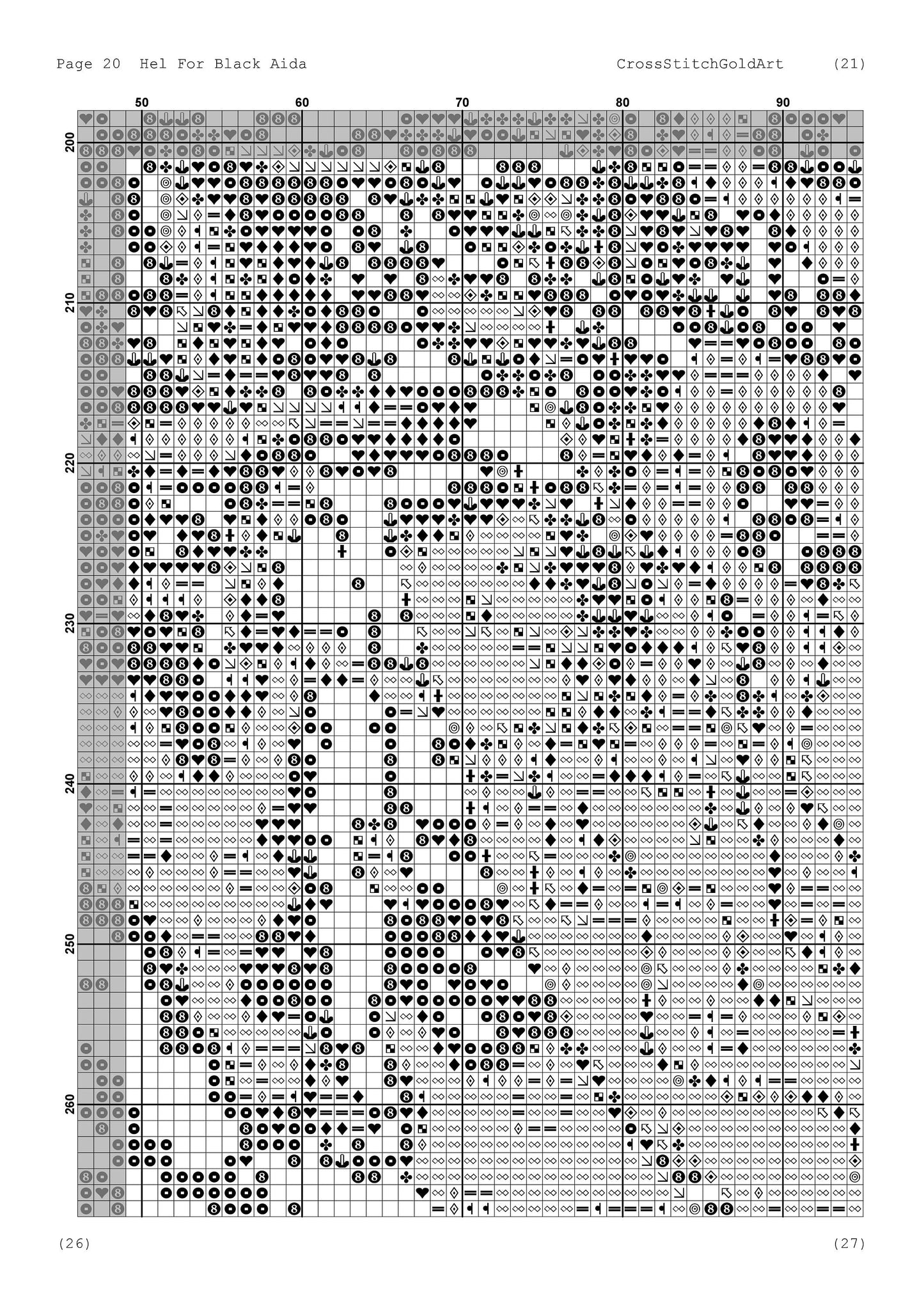 Viking Hel Norse Celtic Embroidery Design: Cross Stitch Pattern for Dark Aida with Symbols