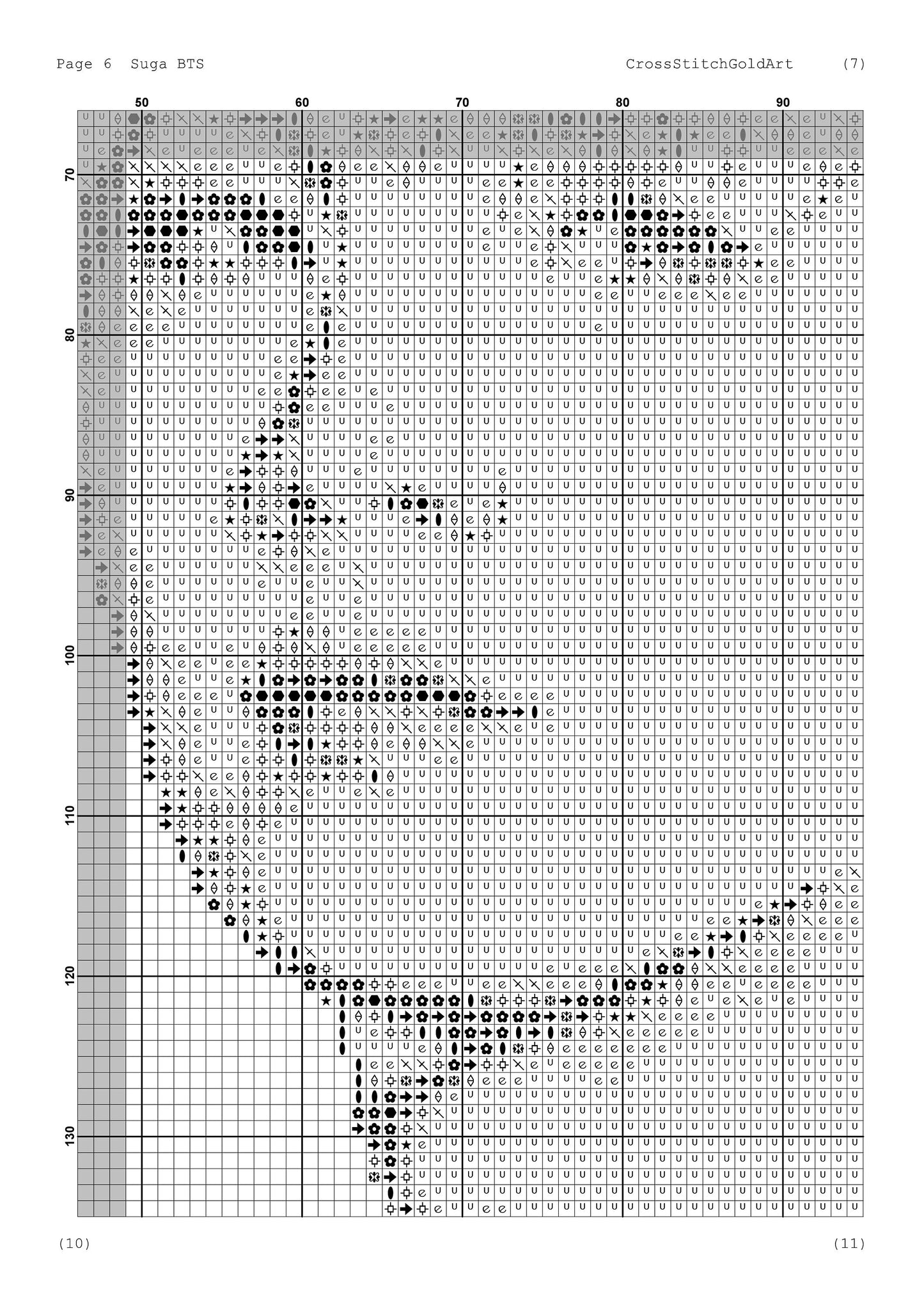 BTS Bangtan Boys Cross Stitch Pattern - Suga Embroidery PDF for K-pop Fans and Beginners