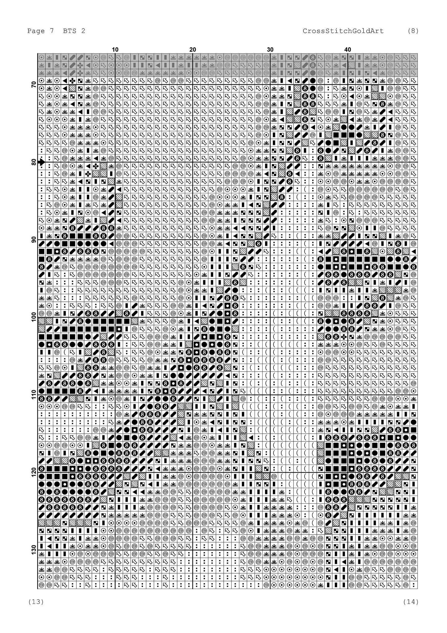 BTS Cross Stitch Pattern: Bangtan Boys K-Pop Music Embroidery PDF for Beginners