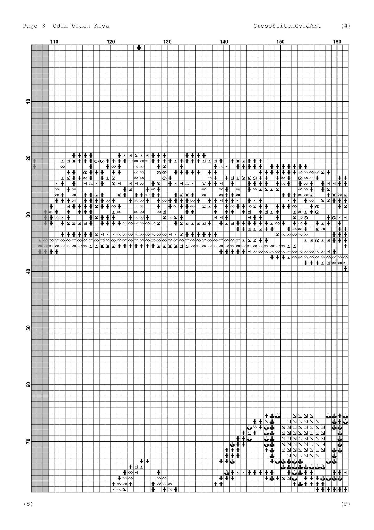 Beginner-Friendly Viking Cross Stitch: Odin Norse Embroidery Pattern PDF - Printable X-Stitch Design