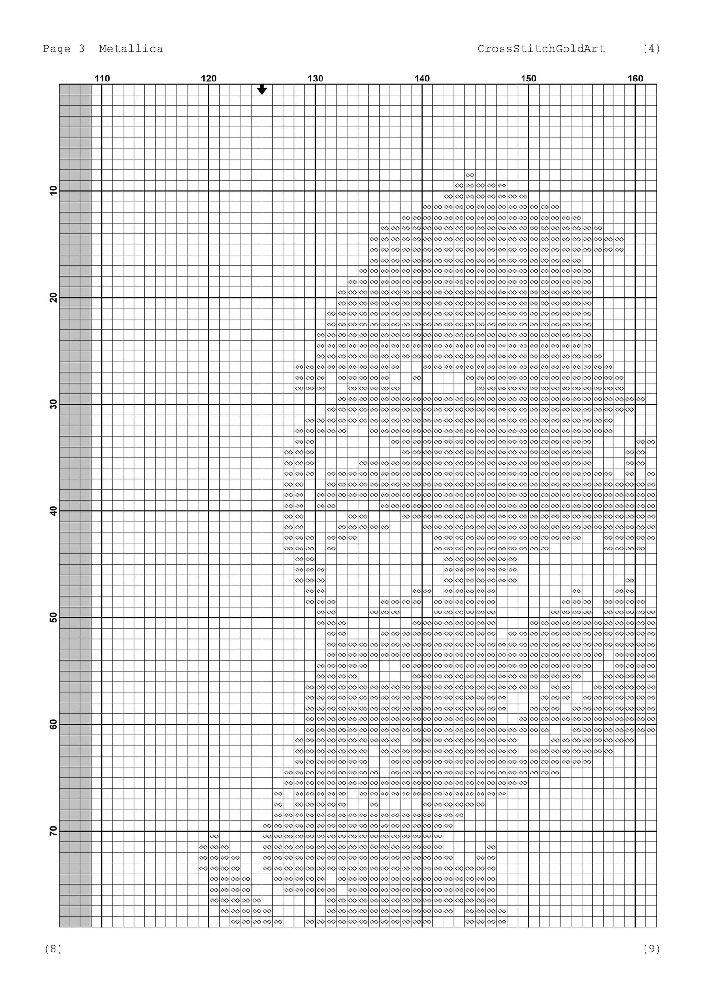 Metallica Guitar Player Silhouette Cross Stitch Pattern - Modern Music Embroidery PDF for Beginners