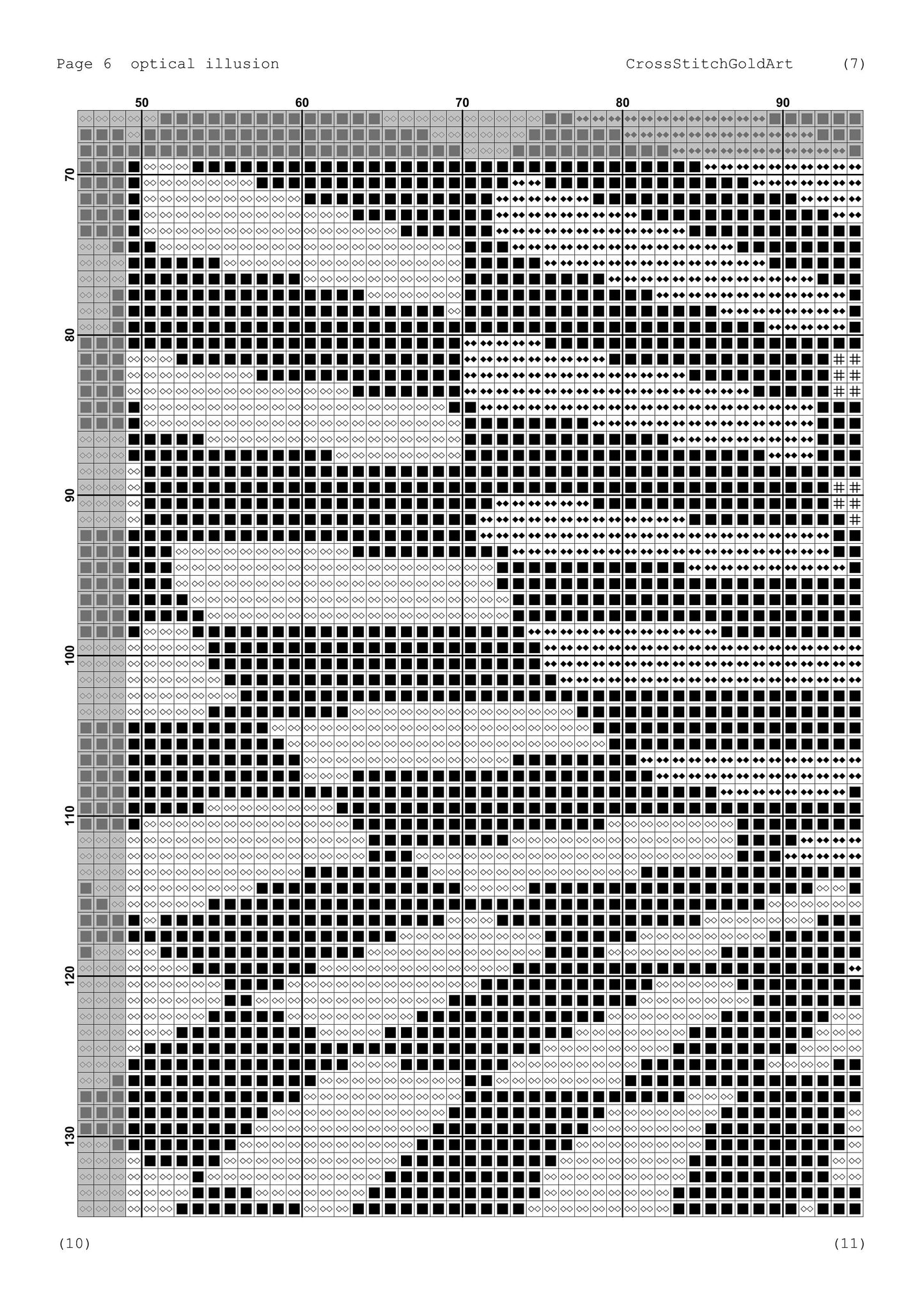 Monochrome Optical Illusion Sphere Geometric Cross Stitch Pattern - Printable PDF Download