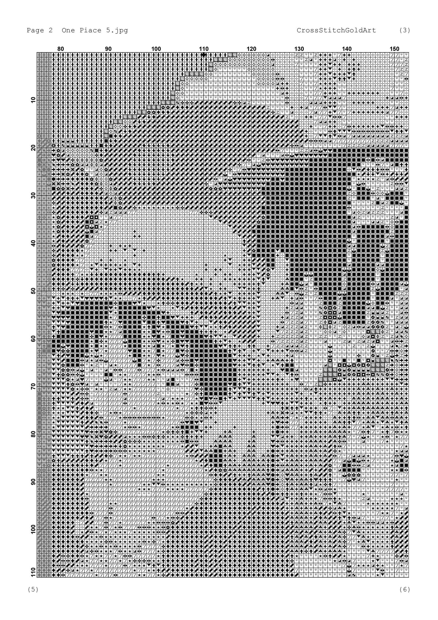 Japanese Anime Embroidery Design: Modern Cross Stitch Pattern PDF for Aesthetic Large Artwork