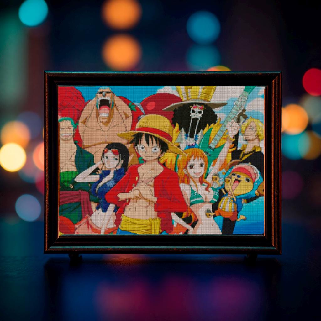 Japanese Anime Embroidery Design: Modern Cross Stitch Pattern PDF for Aesthetic Large Artwork