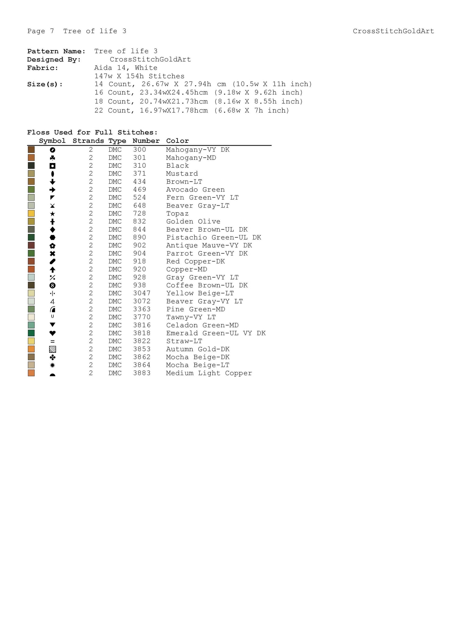 Celtic-Norse Tree of Life Viking Cross Stitch Pattern: Printable Embroidery PDF for Beginners