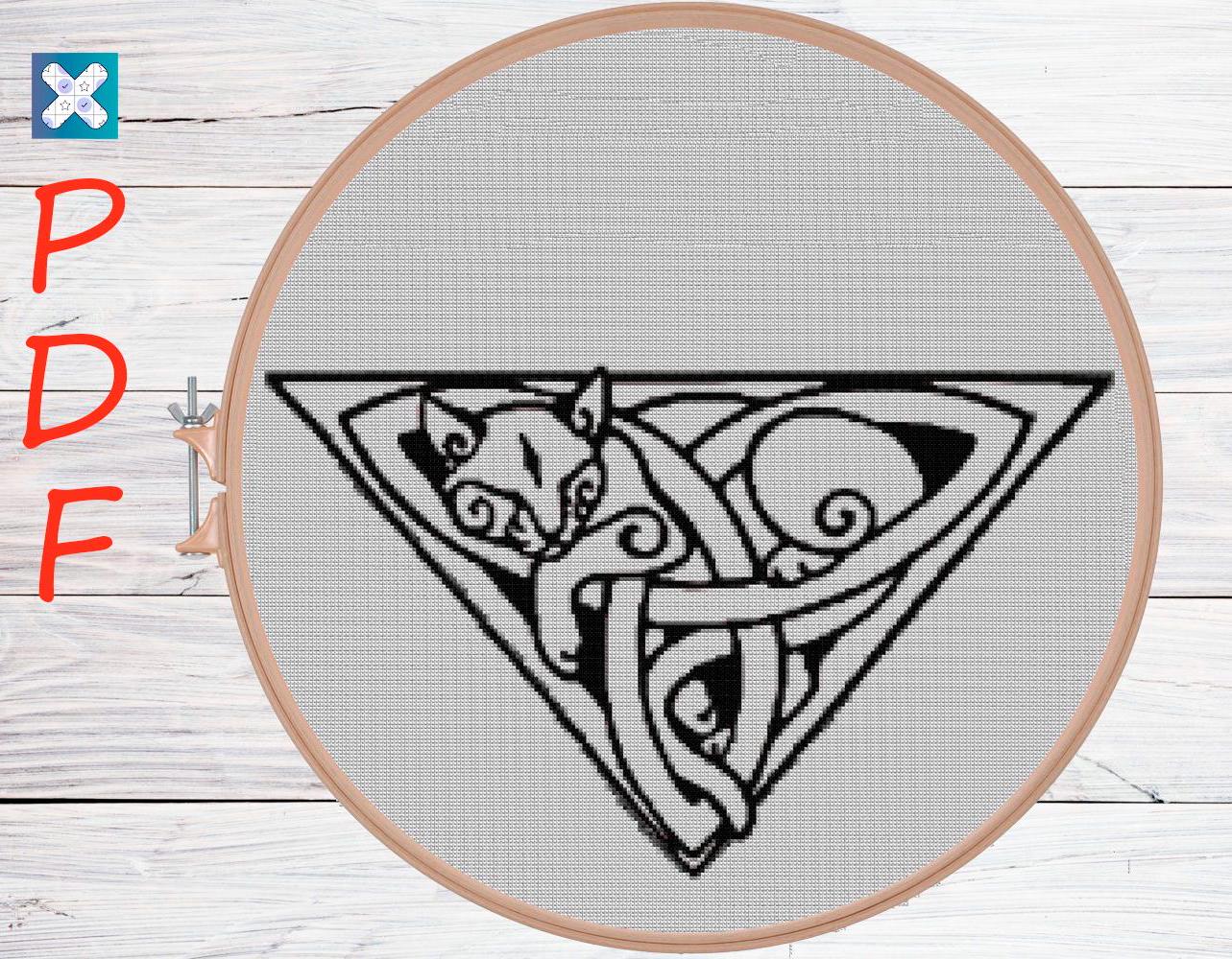 Enchanting Feline Cross Stitch Pattern: Beginner-Friendly Mystical Cat Embroidery Design for DIY Crafters