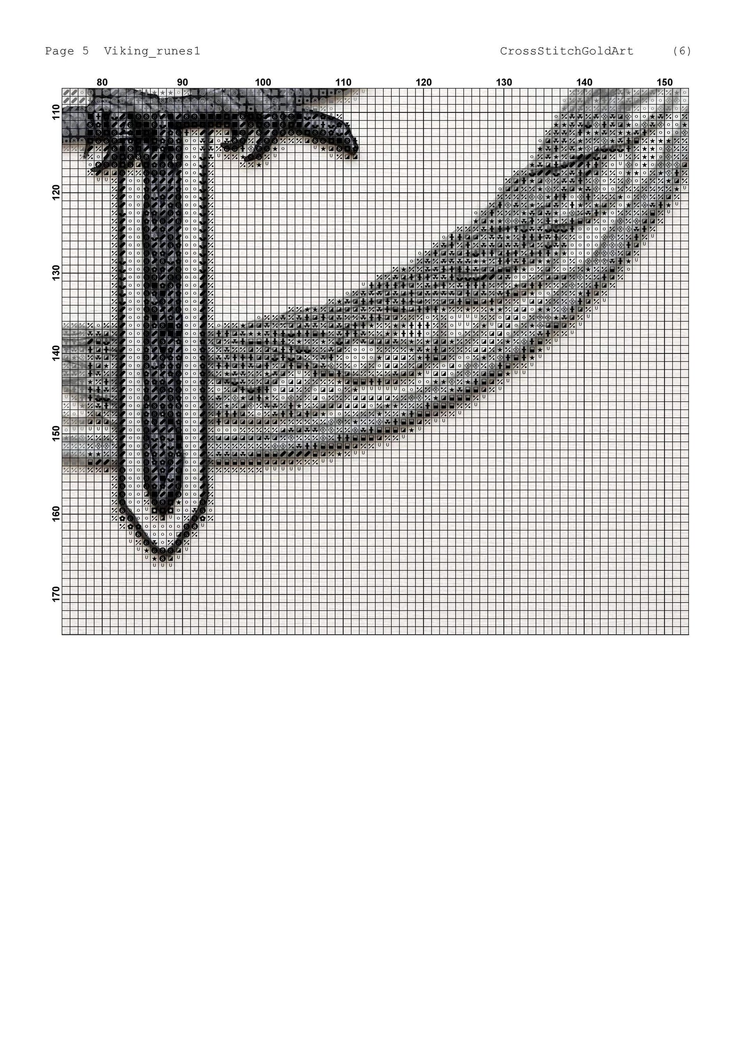 Celtic-Norse Crow Viking Cross Stitch Pattern: Printable Embroidery PDF for Beginners