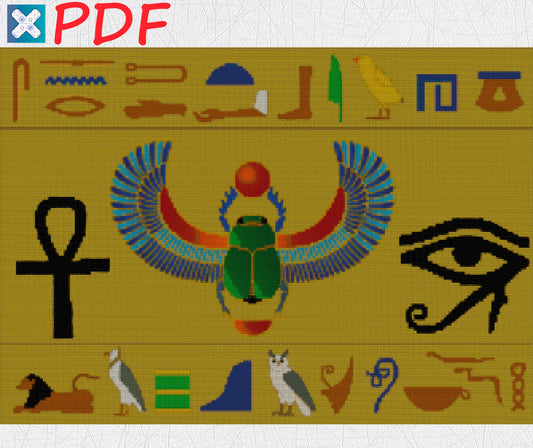 Egyptian cross stitch pattern Egyptian symbols cross stitch African cross stitch pattern Egyptian embroidery designs