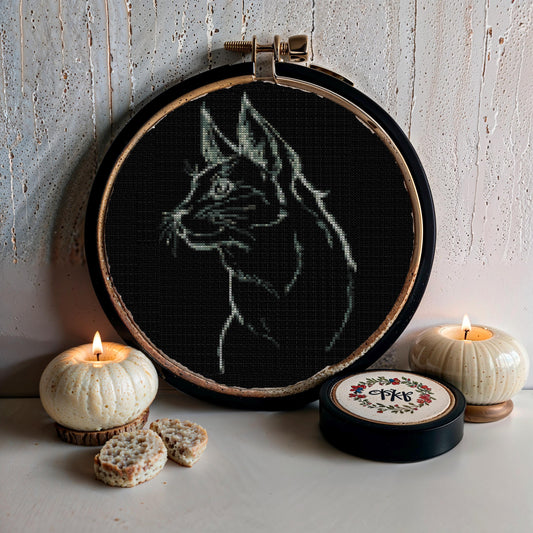Enchanting Feline Cross Stitch Pattern: Beginner-Friendly Mystical Cat Embroidery Design for Crafters