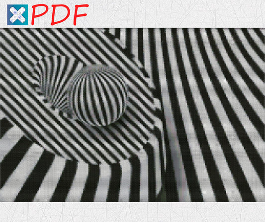 Optical illusion cross stitch pattern X-Stitch Printable PDF Download Cross Stitch Pattern