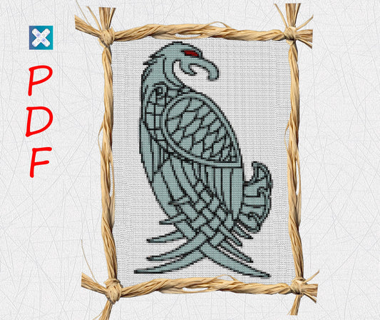 Eagle cross stitch pattern Viking cross stitch pattern Eagle embroidery Chart Instant Download