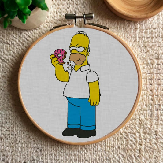 Simpson Family Beginner-Friendly Cross Stitch Pattern: Funny Cartoon Embroidery PDF for TV Fans