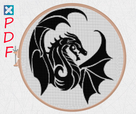Dragon Cross Stitch Pattern for beginners Fantasy cross stitch Modern Cross Stitch Chart Counted