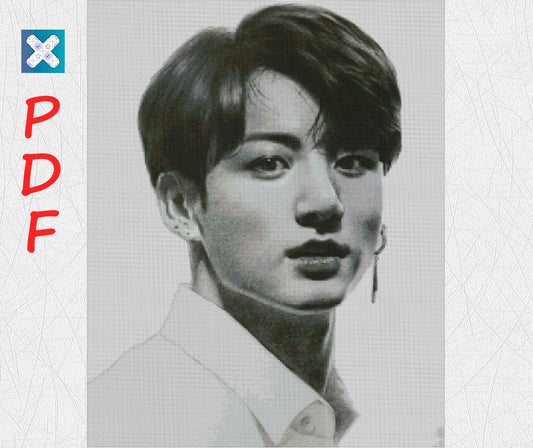 BTS cross stitch pattern Bangtan Boys embroidery PDF Jungkook BTS