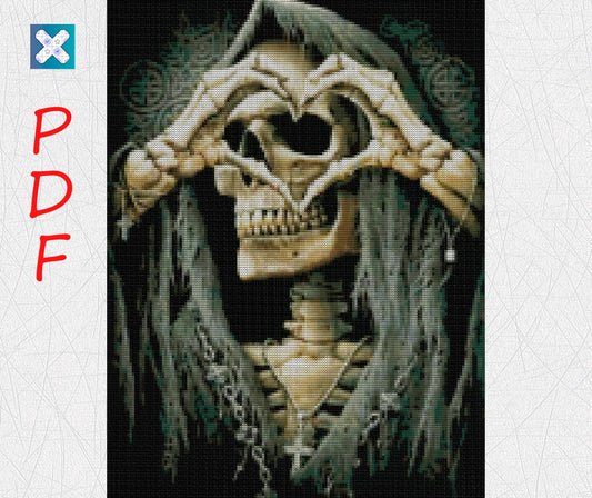 Skeleton Cross Stitch Pattern Gothic Cross Stitch pattern Skull Cross stitch Skeleton lovers cross stitch Halloween Cross Stitch
