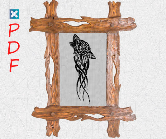Wolf cross stitch pattern Celtic cross stitch pattern for beginners Viking cross stitch Norse embroidery Animal Cross Stitch X-Stitch