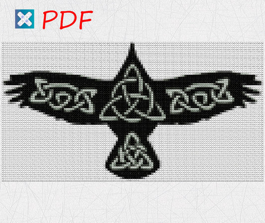 Crow cross stitch pattern Viking cross stitch PDF X-Stitch Printable