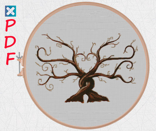 Tree of Life Viking Cross Stitch Pattern: Celtic-Norse Embroidery PDF for Beginners, Printable X-Stitch