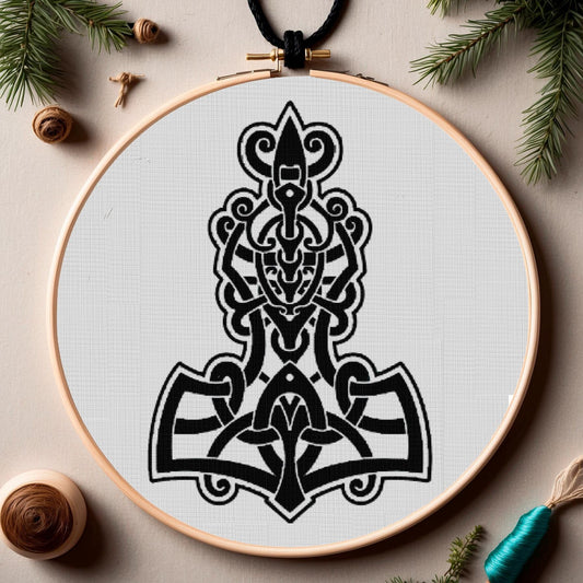 Viking Celtic Cross Stitch Pattern: Printable Norse Symbols PDF for Medieval Embroidery Enthusiasts