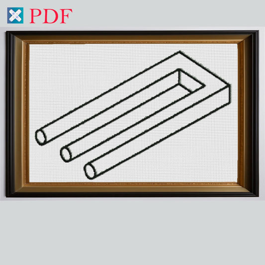 Mesmerizing Black & White Optical Illusion Sphere Cross Stitch Pattern - Printable PDF Geometric Design