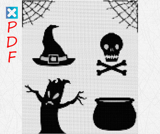 Witchcraft cross stitch pattern for beginners Witch embroidery pattern PDF