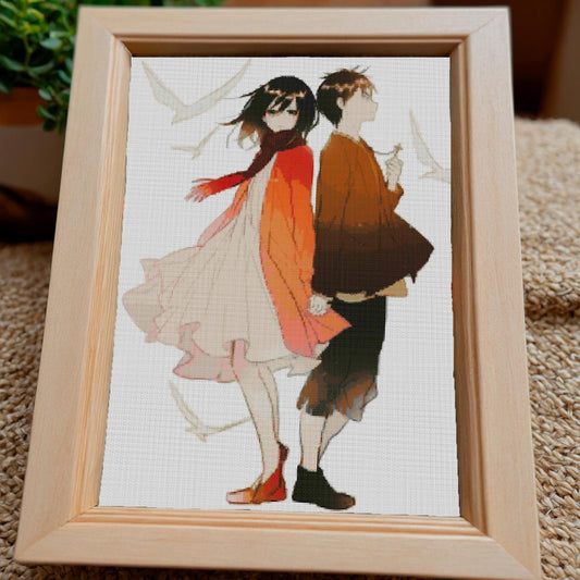 Attack on Titan Anime Cross Stitch Pattern: Japanese-Inspired Embroidery Design PDF for Crafters